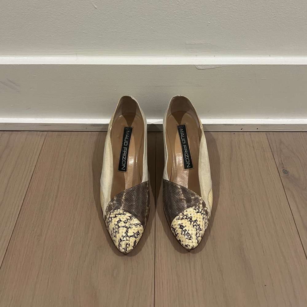 Maud Frizon Snakeskin Patched Heels Size 36.5